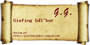 Giefing Gábor névjegykártya