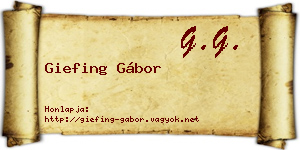 Giefing Gábor névjegykártya